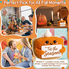 CozyNest Decor mini crochet pumpkin pie plush doll, fall-themed autumn decor for home, Halloween, and Thanksgiving table decoration