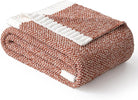CozyNest Decor MIULEE fall rust soft throw blanket with fluffy knit texture on a sofa, perfect for couch, bed, or outdoor use.