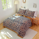 CozyNest Decor boho muslin bed blanket, 80x90 inches, soft 4-layer cotton gauze with circle geometric design, for sofa or bed.
