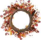 CozyNest Decor 22-inch fall eucalyptus berry wreath with rustic design, ideal for front door or wall autumn decor.