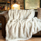 CozyNest Decor ivory white faux fur throw blanket, 60x80 inches, super soft, fluffy, reversible plush velvet for bed or couch.