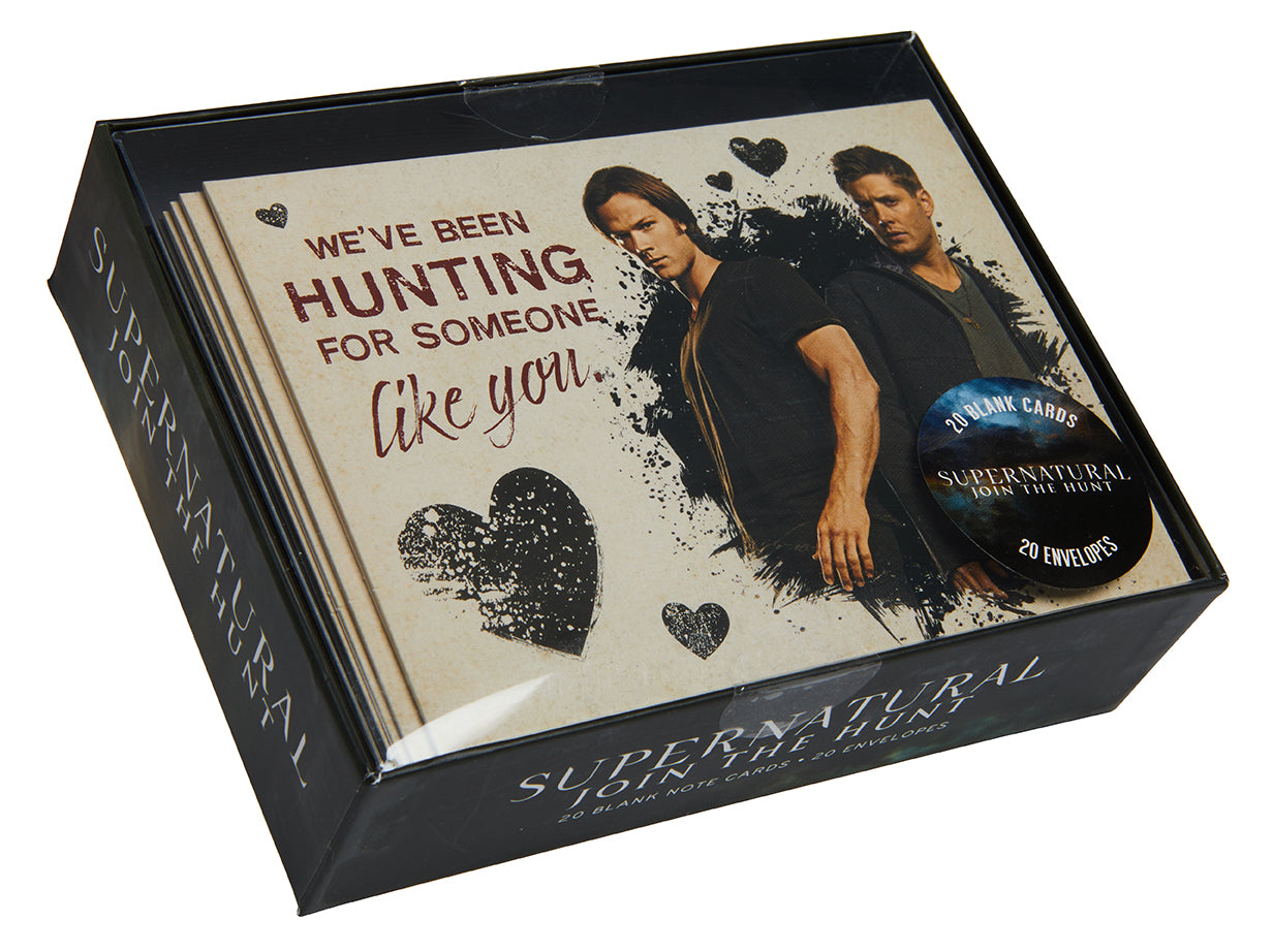 Hardcover Supernatural Valentine's Day note cards by Insight Editions featuring a themed cover design.