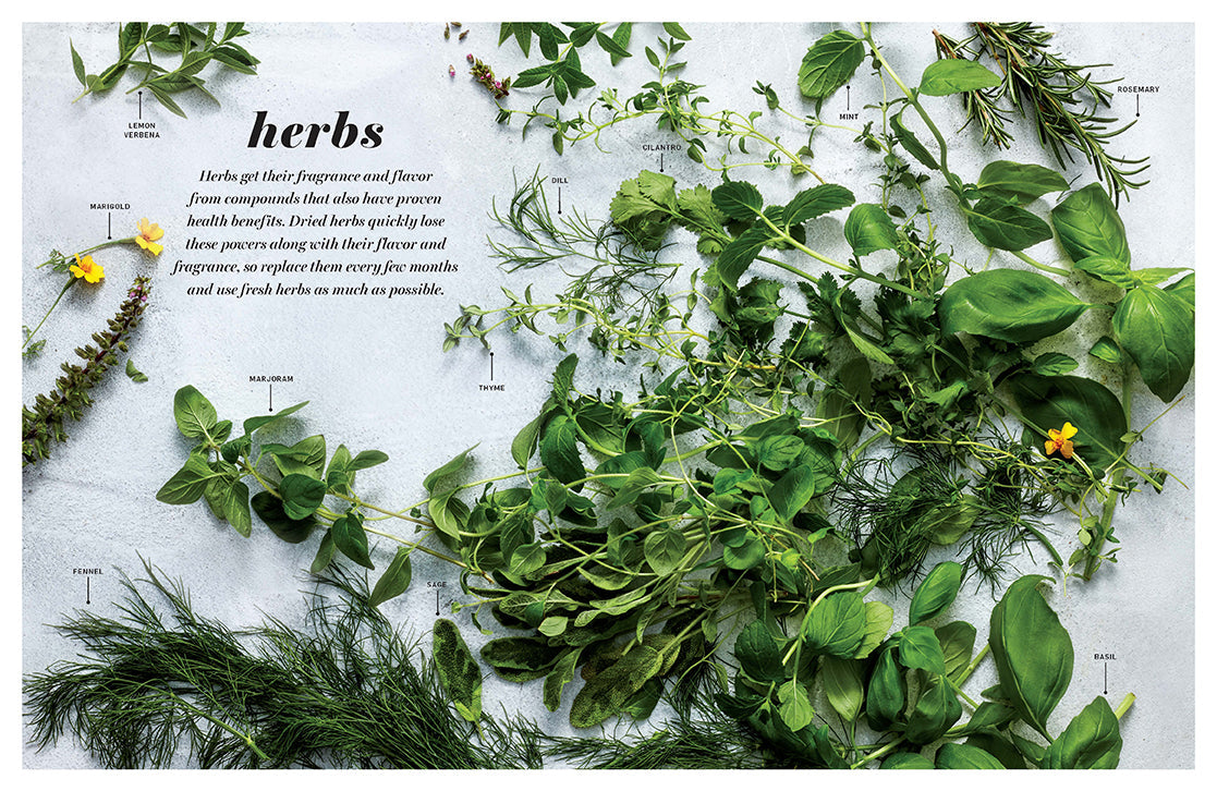 Inside view of the hardcover "Everyday Healthy Cookbook" by Insight Editions, showing colorful healthy recipes and meal ideas.