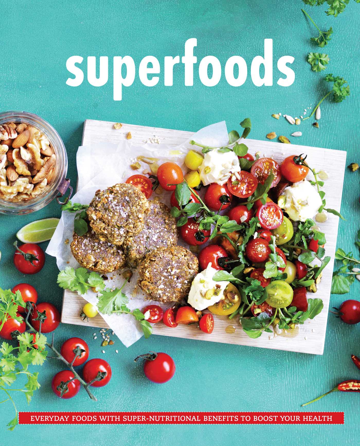 Hardcover superfoods book by Insight Editions featuring vibrant cover design and colorful illustrations of nutritious foods.
