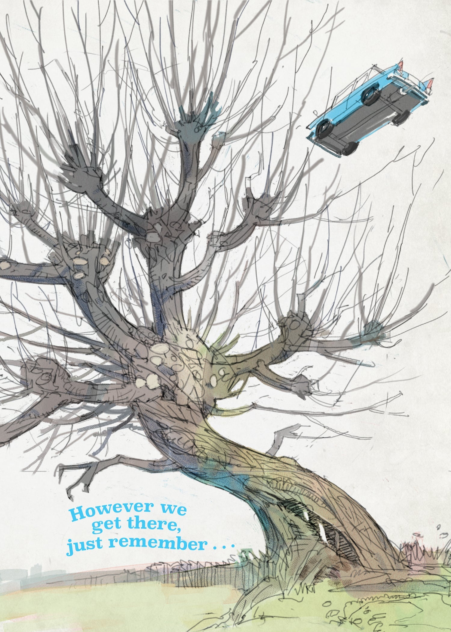 Interior of Harry Potter Whomping Willow Friendship Signature Pop-Up Card by Insight Editions showing detailed magical tree design.