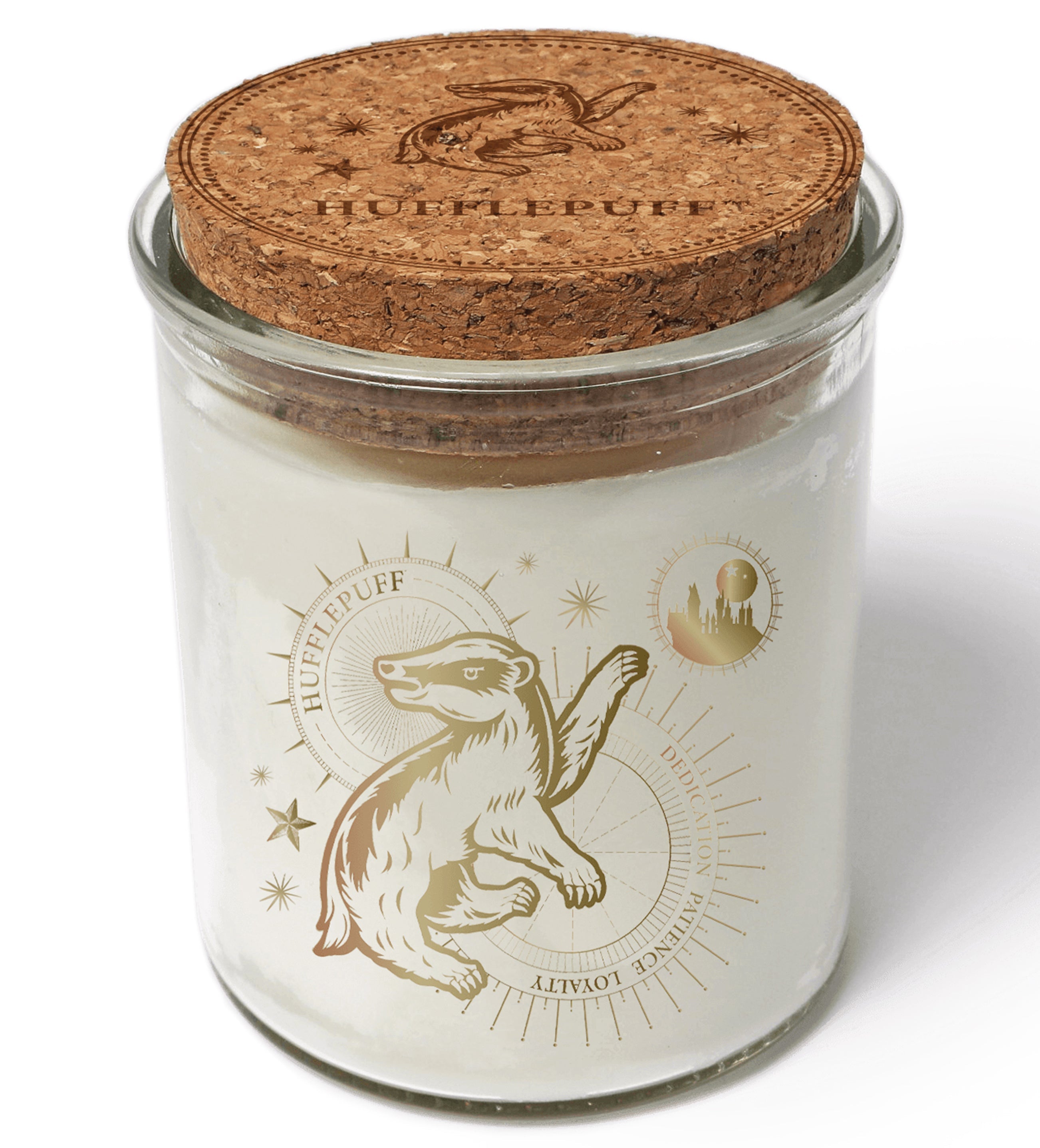 Harry Potter Hufflepuff color-changing candle from Insight Editions, featuring a magical design for home decor.