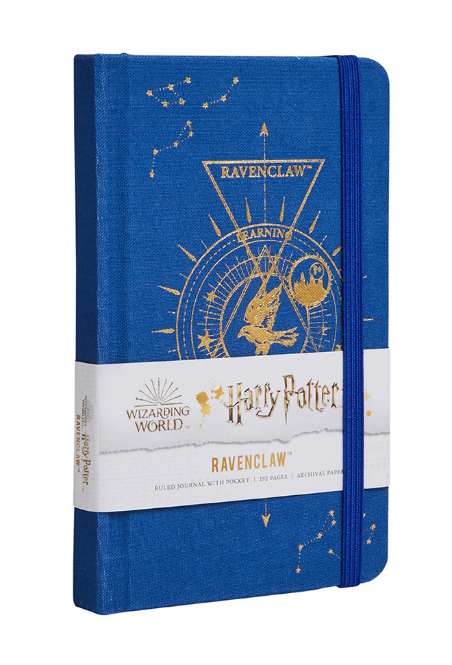 Hardcover Harry Potter Ravenclaw Constellation Ruled Pocket Journal with celestial Ravenclaw crest design by Insight Editions