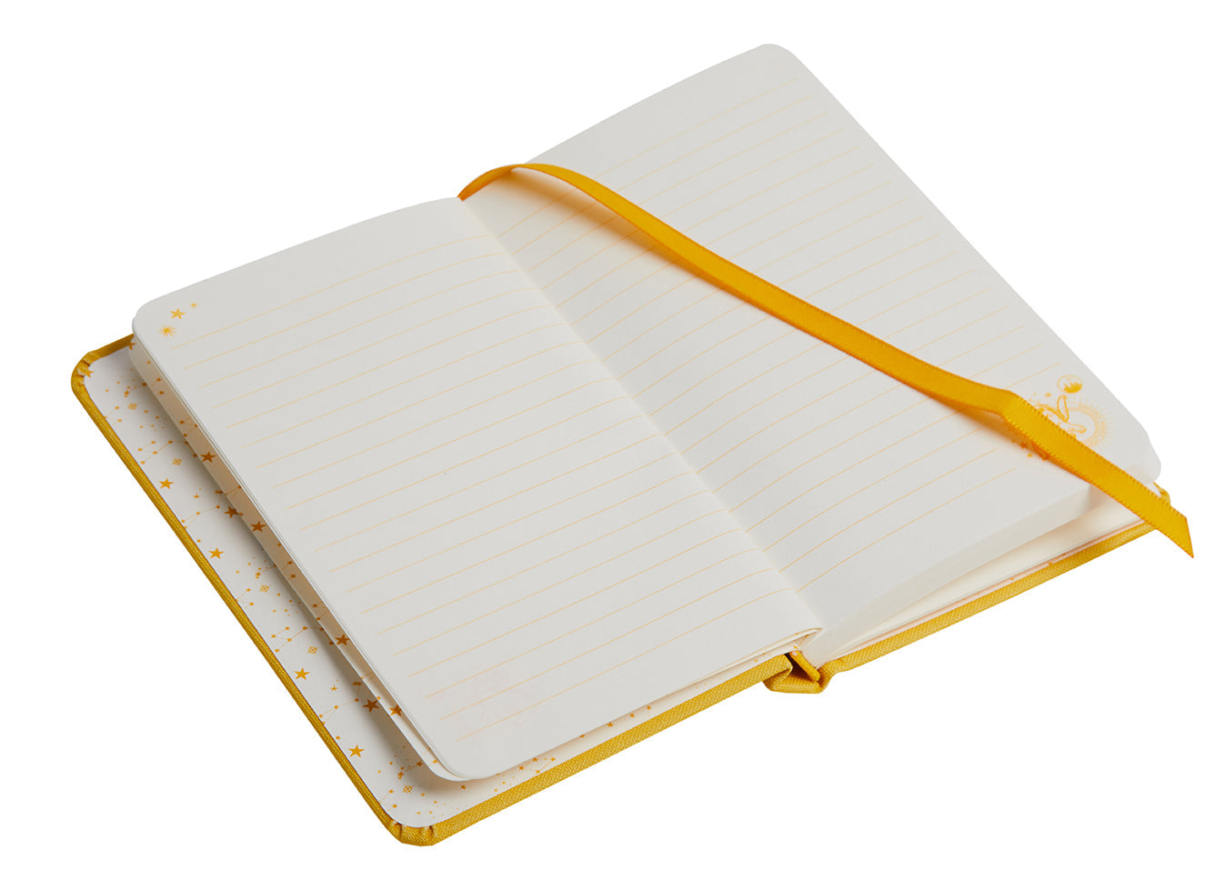 Harry Potter Hufflepuff constellation ruled pocket journal with hardcover and interior pages featuring magical design elements.