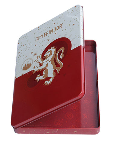 Set of 20 Harry Potter Gryffindor constellation postcards in a collectible tin, ideal for stationery and gift use.