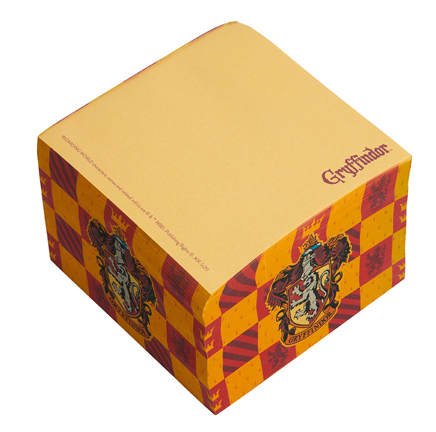 Harry Potter Gryffindor Memo Cube from Insight Editions' Classic Collection, featuring iconic house crest and vibrant colors.
