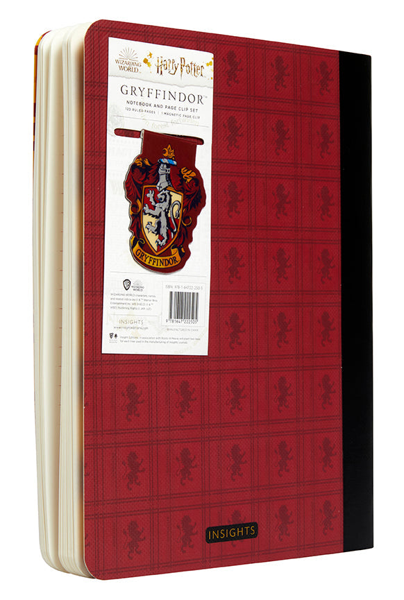 Inside view of Harry Potter Gryffindor Notebook and Page Clip Set with softcover design and detailed interior pages.