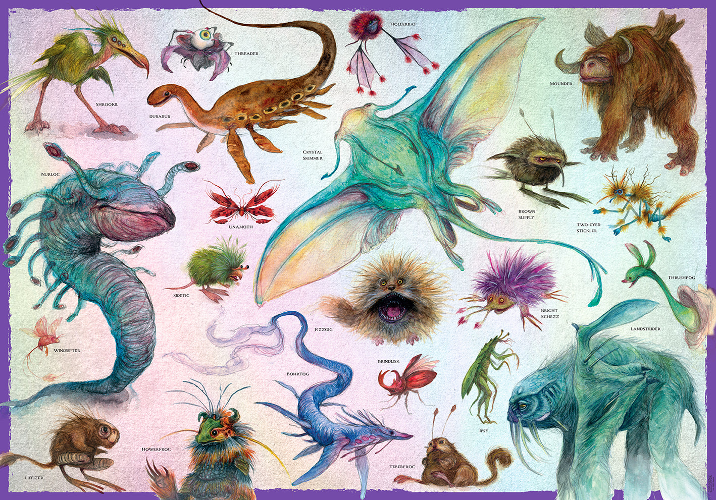 Insight Editions Jim Henson's The Dark Crystal bestiary puzzle and book set, featuring detailed illustrations and mystical creature designs.