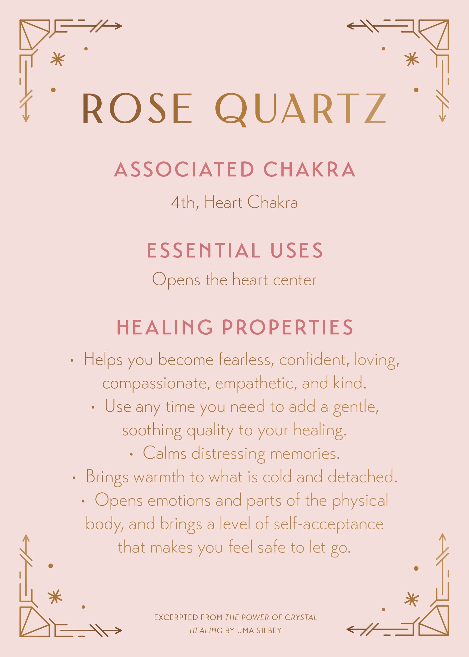 Rose quartz crystal healing scented glass candle on a wooden table, with soft lighting and decorative decor in the background.