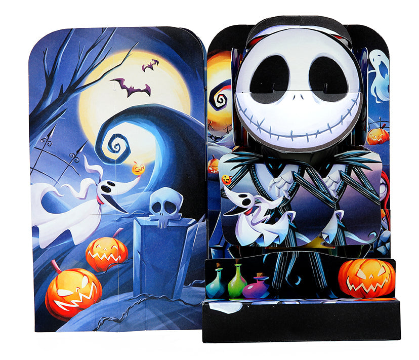 Hardcover Tim Burton's The Nightmare Before Christmas Flip Pop featuring Jack Skellington by Insight Editions, with detailed interior artwork.