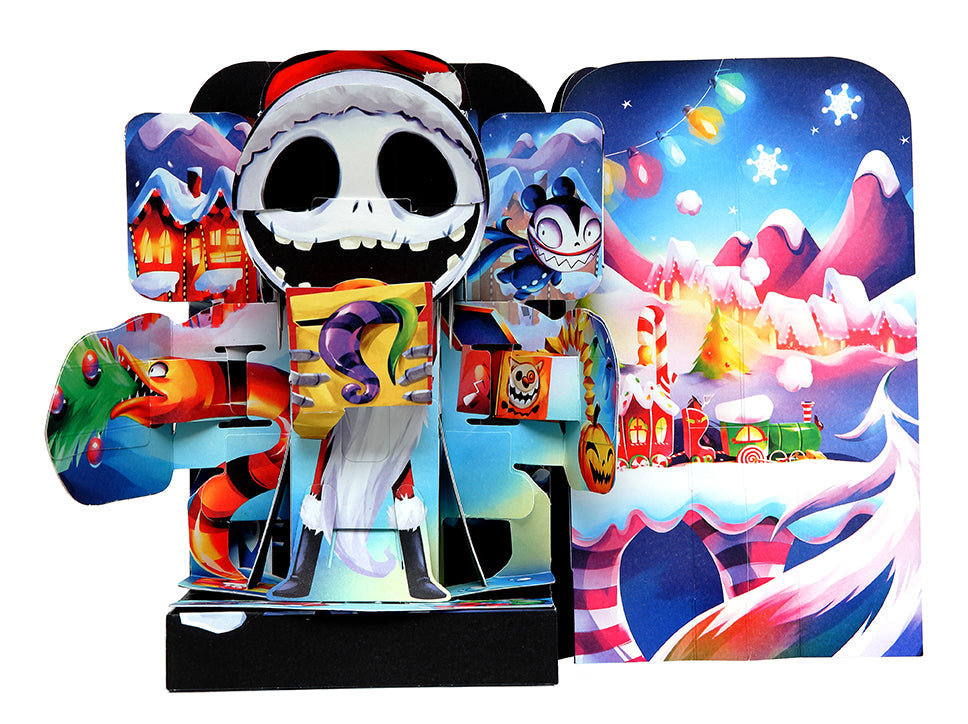 Inside view of Tim Burton's The Nightmare Before Christmas Flip Pop hardcover book featuring Jack Skellington illustration by Insight Editions