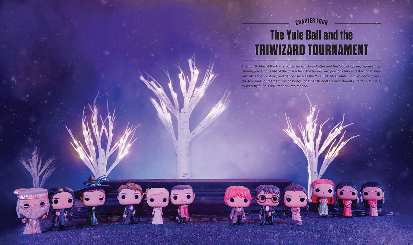 Interior page of The World of Funko Harry Potter hardcover book by Insight Editions, featuring colorful illustrations and character artwork.