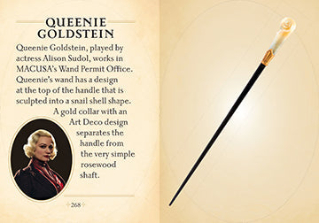 Interior of the hardcover Harry Potter: The Mini Book of Wands by Insight Editions, showcasing detailed illustrations of magical wands.