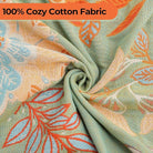 CozyNest Decor boho fall throw blanket for bed, 60x80 inches, orange and sage green floral design, ultra-soft breathable cotton.