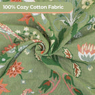 CozyNest Decor boho cotton throw blanket with floral and animal prints, large rustic quilt for bed, sofa, or chair, 90x98 inches.