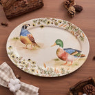 CozyNest Decor Bico Autumn Birds 16 and 14-inch oval platters set for serving fish, chicken, and turkey, microwave and dishwasher safe