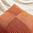 Set of 2 burnt orange lumbar throw pillow covers with corduroy texture, 12x24 inches, for living room or bed decor.