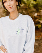 Vibin' with My Demons graphic sweatshirt by Shop Karma Tees, featuring dark, artistic design on black fabric.