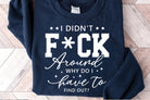 Black graphic tee from Anchored Grace Boutique with bold "I Didn't F*ck Around" text, casual fit, and short sleeves.