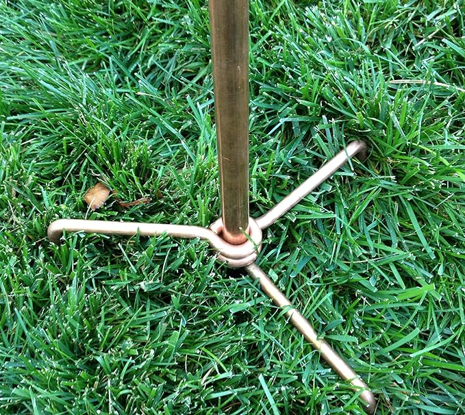CozyNest Decor Stanwood Wind Sculpture, kinetic copper triple spinner with falling foliage design, outdoor garden wind spinner.
