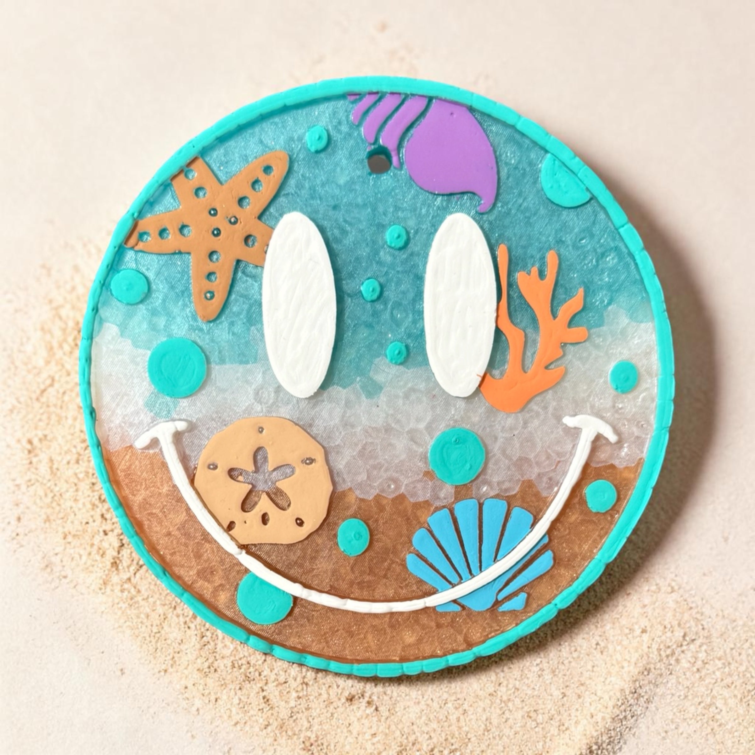 Bug & Bean Freshies Smile and Waves Freshie with cheerful smiley face design and vibrant wave pattern, ideal for freshening spaces.