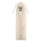 Wooden baking spoon from The Bullish Store in a canvas gift bag, ideal for baking and cooking kitchen utensils.