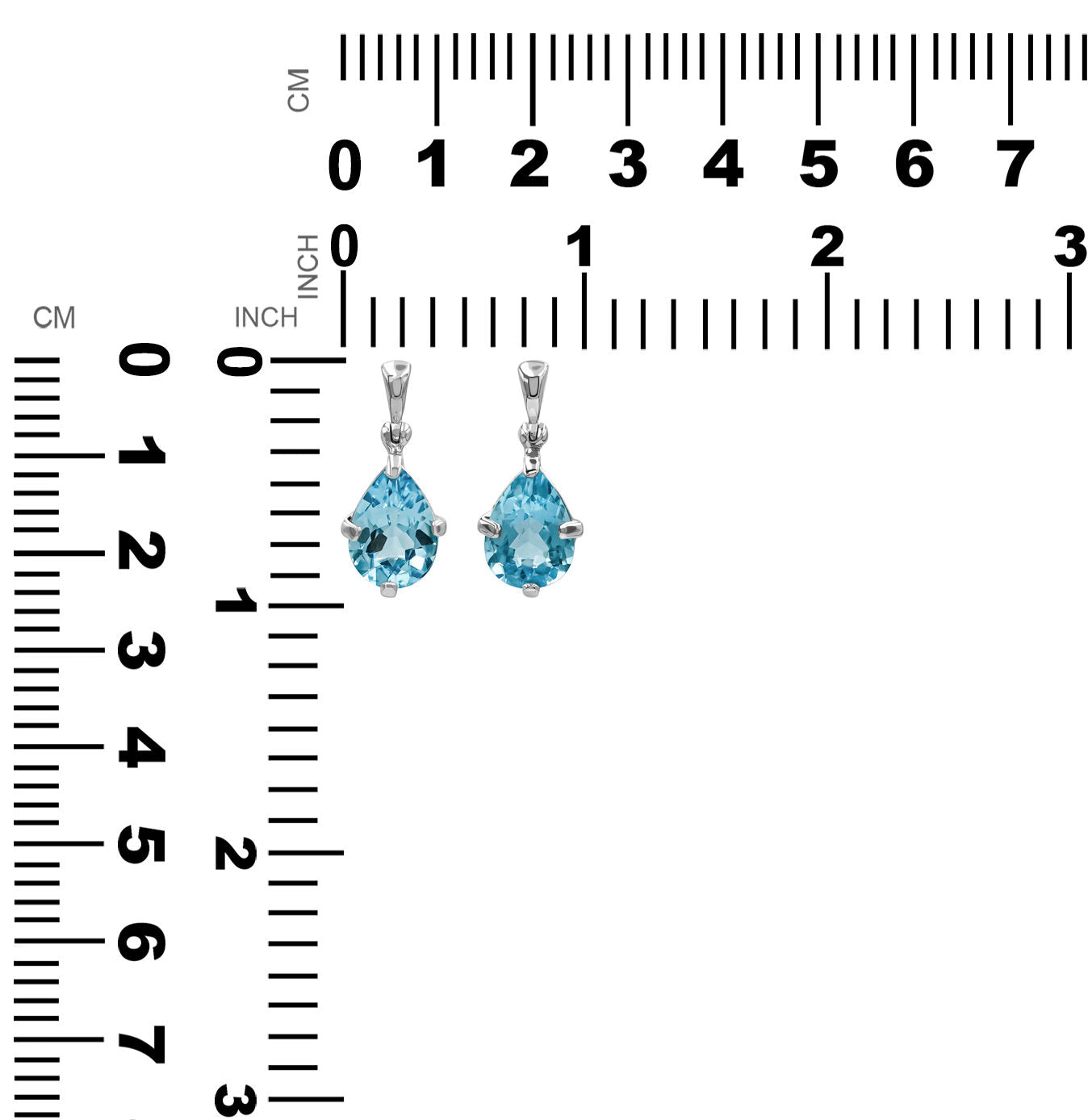Starborn Blue Topaz pear-shaped pendant in sterling silver featuring a vibrant blue gemstone and elegant silver setting.