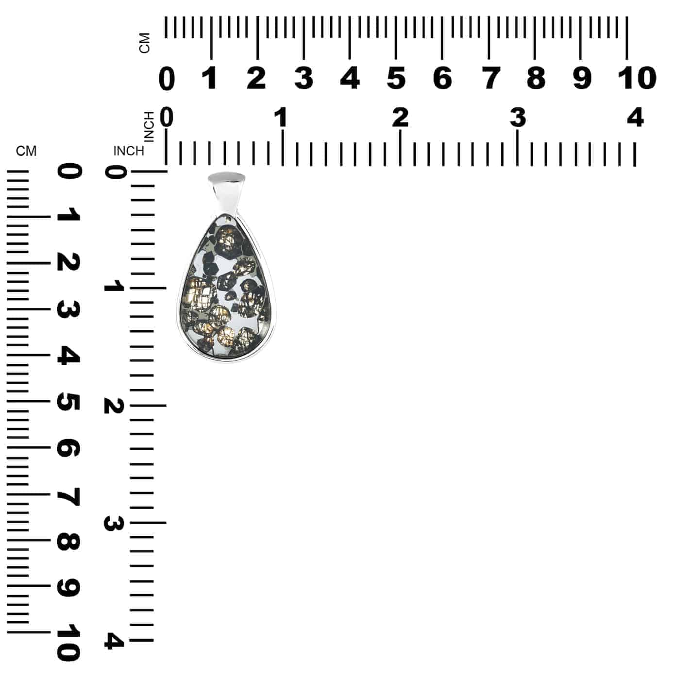 Starborn Sericho Pallasite meteorite pendant in sterling silver, featuring polished meteorite stone with detailed pendant design.