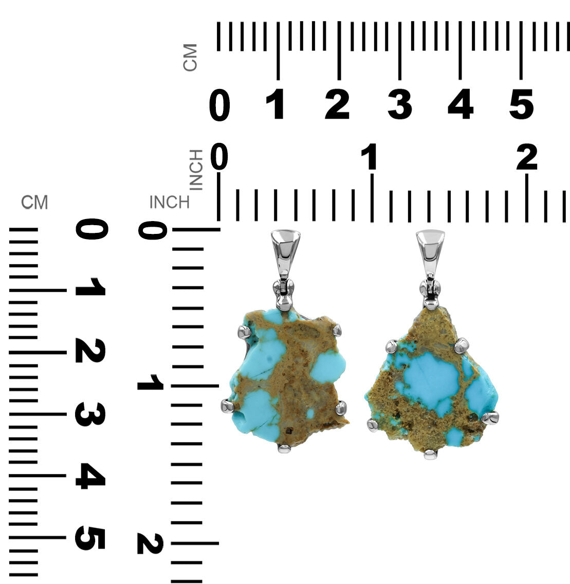 Sterling silver pendant featuring a turquoise gemstone set with prongs, designed by Starborn Creations.
