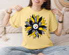 Steelers sunflower graphic tee by Anchored Grace Boutique featuring a vibrant sunflower design on a casual cotton t-shirt.
