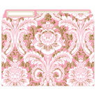 Pink damask foil file folder by Anna Griffin Inc. featuring elegant damask pattern and foil accents, ideal for organizing documents.