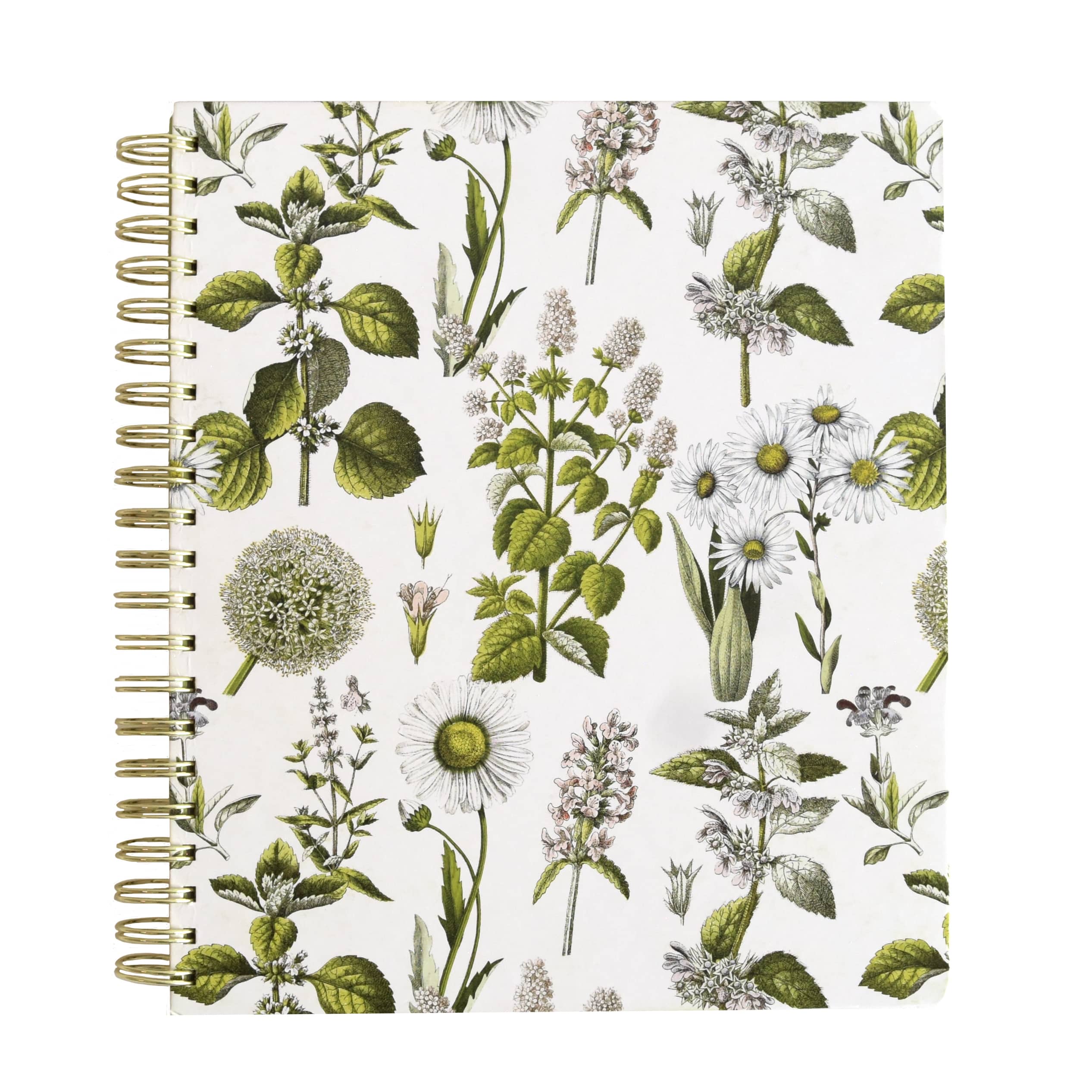Botanical blank spiral notebook by Anna Griffin Inc. with floral cover design and lined pages for note-taking or journaling.
