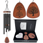 Serenity Memorial Wind Chimes gift bundle with memorial heart, 32 inches, featuring metal chimes and decorative heart ornament.