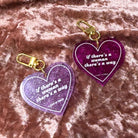 Heart-shaped keychain with "If There's A Woman There's A Way" message from The Bullish Store, featuring a detailed design.