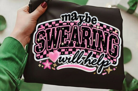 Maybe Swearing Will Help graphic tee by Anchored Grace Boutique, featuring bold text on a casual cotton t-shirt.