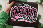Maybe Swearing Will Help graphic tee by Anchored Grace Boutique, featuring bold text on a casual cotton t-shirt.