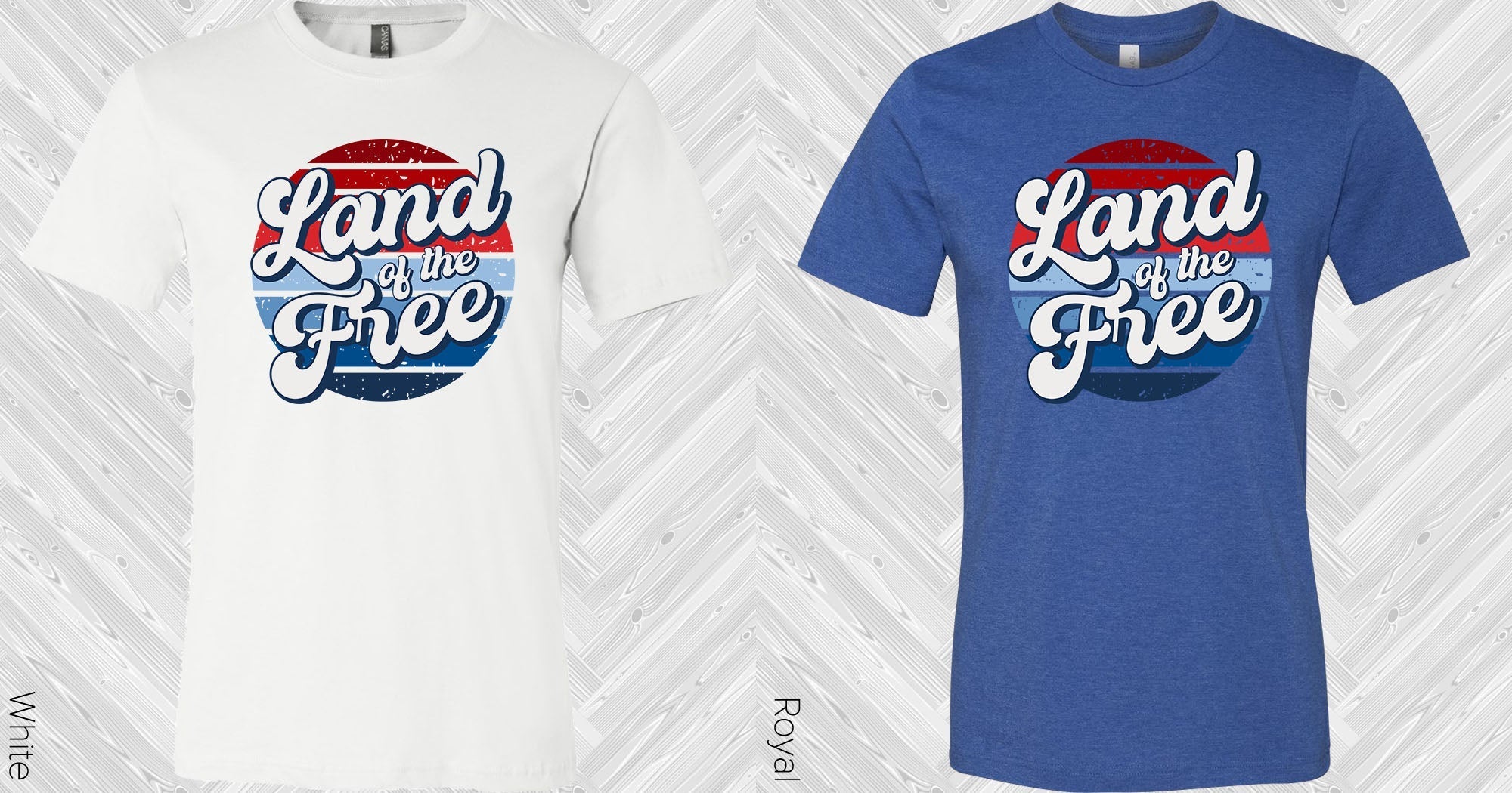 Black Land of the Free graphic tee by Anchored Grace Boutique featuring patriotic design and bold lettering.