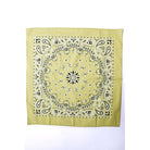Muted yellow lemon boho bandana hair scarf and headwrap, stylish boho headtie from The Bullish Store.