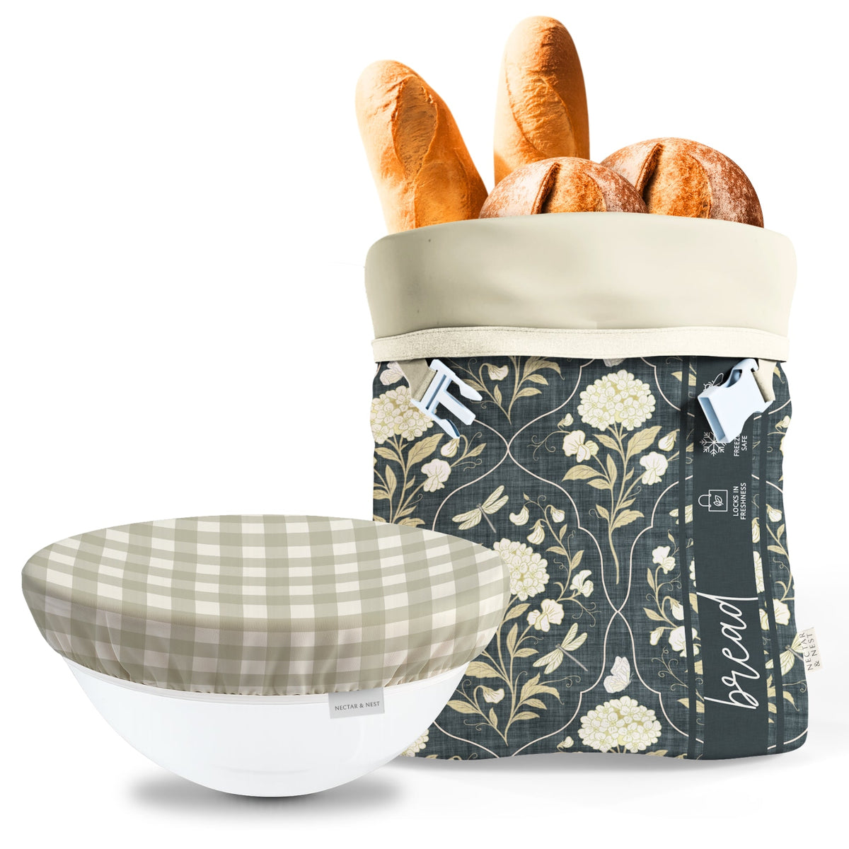 Limited-edition Nectar & Nest Artist Series bread baker set with a ceramic proofing basket and baking tools for artisanal bread making.