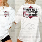 Graphic tee by Anchored Grace Boutique featuring a playful "Buy Me a Diet Dr Pepper & Tell Me I'm Pretty" slogan on soft fabric.