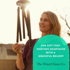Memorial Serenity Wind Chimes by The Wind Chime Co hanging outdoors, 32-inch decorative home and garden ornament for reflection.