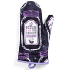 Set of 2 Witch-themed oven mitts and pot holders with hanging loops, featuring the phrase "I AM The Secret Ingredient" by The Bullish Store.