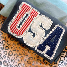USA Faux Lace Graphic Tee by Anchored Grace Boutique, featuring a stylish graphic design and faux lace details on the tee.