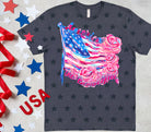 America the Beautiful graphic tee by Anchored Grace Boutique featuring patriotic design and casual fit.
