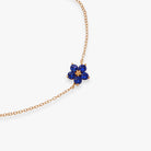 ALEX AND ANI crystal Forget-Me-Not flower bracelet with 14kt gold-over-sterling silver, featuring delicate floral design and sparkling crystals.