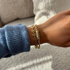 Gold Evil Eye Barrel Closure Bracelet by ALEX AND ANI featuring a protective evil eye charm and sleek barrel clasp.